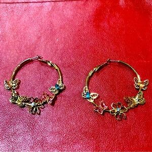 Butterfly hoop earrings. So beautiful.